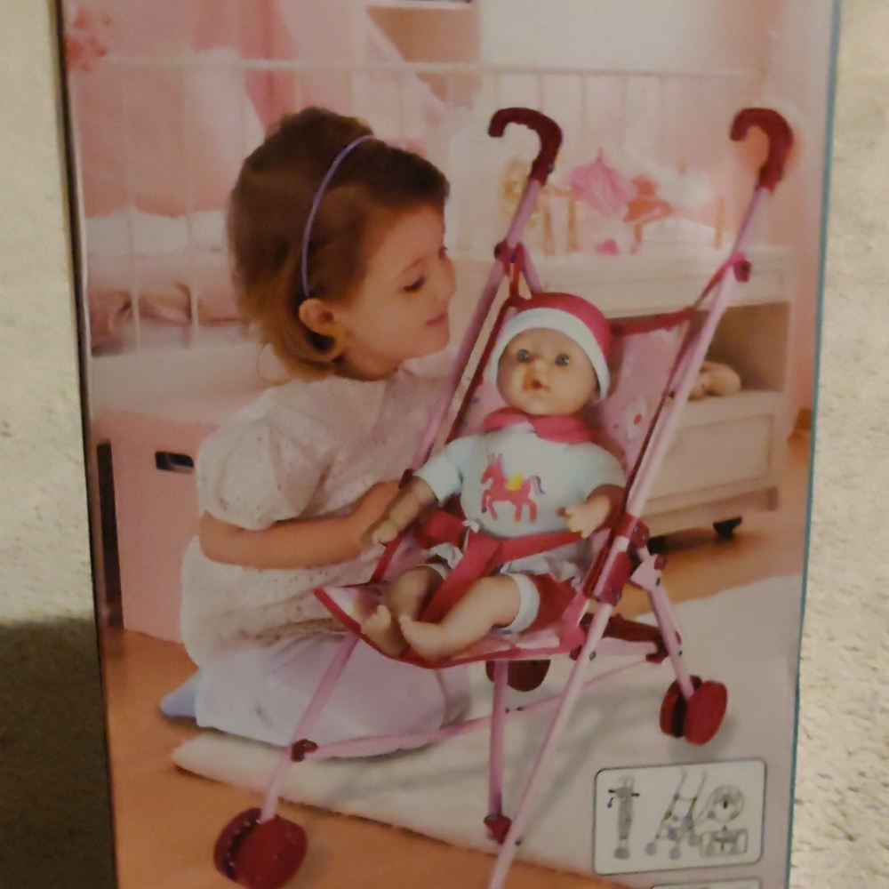 ISSI Baby Doll with Stroller - Pink and White - Picture 3 of 5